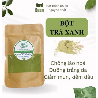 Bột trà xanh đắp mặt nguyên chất túi 100g - ngăn lão hoá, ngừa mụn, mờ thâm