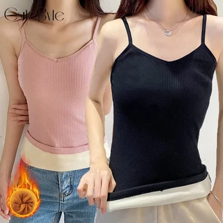 Cute Byte Áo Lót Nhung Cotton Cổ Chữ V Dáng Ôm Dễ Thương Thời Trang Mùa Đông Cho Bạn Gái