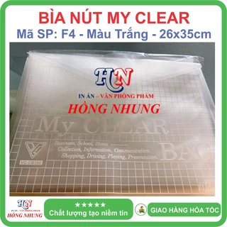 [SÉT] COMBO 10 BÌA NÚT My Clear F4, màu trắng, giúp bảo vệ giấy tờ của bạn không bị hư hỏng.