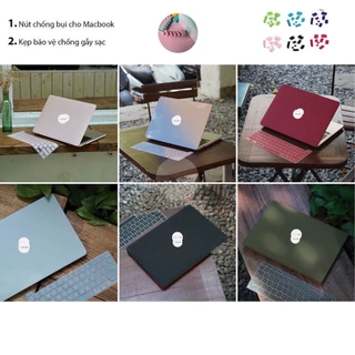 [COMBO 6in1] Case, Ốp + Phủ phím cho Mácbook (Tặng Nút Chống Bụi+Bộ kẹp chống gãy sạc+Khăn Lau Màn Hình)