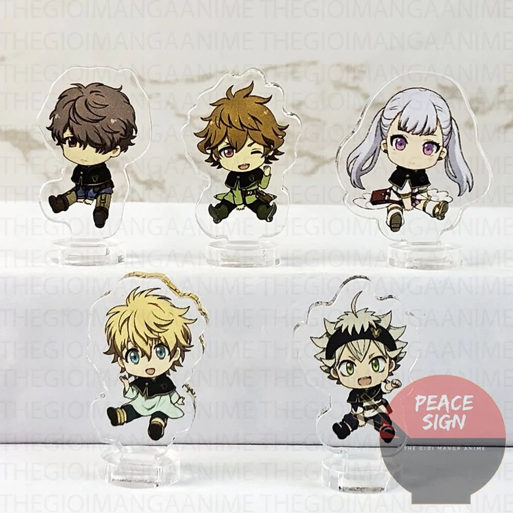 ( 3cm ) Mô hình Standee BLACK CLOVER ver CUTE CHIBI anime chibi mica trong arcylic trưng bày