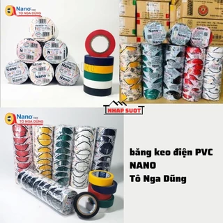 [1 cuộn] Băng dính, băng keo điện PVC Nano TND Tô Nga Dũng tải nhiệt tốt cho ngành điện, khổ rộng 1.8cm, dài 8m (10Yard)