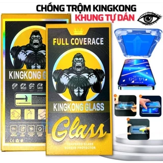 Cường lực KingKong chống nhìn trộm có khung tự dán cho iphone 11 pro max 12 pro max 13 pro max x xr xs max 7 8 plus