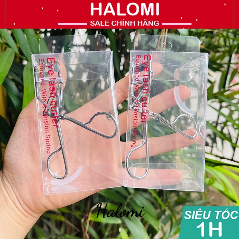 Kẹp Bấm Mi Thần Thánh Eyelash Curler Siêu Cong HALOMI Bằng Inox Bấm Êm Tặng Kèm 1 đệm