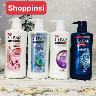 Dầu gội Clear Bạc Hà, Men, Thảo dược, Hoa anh đào, oải hương tím, than hoạt tính 400-450ml