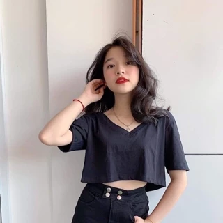 [DT Bigsize] Áo cổ tim croptop, chất thun cao cấp nữ bigsize