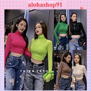 Áo kiểu CỔ LỌ XỊN NHIỀU MÀU UN giữ nhiệt( hàng xịn loại 1 ) tay dài croptop đơn giản trẻ trung thời trang Nữ alohashop91