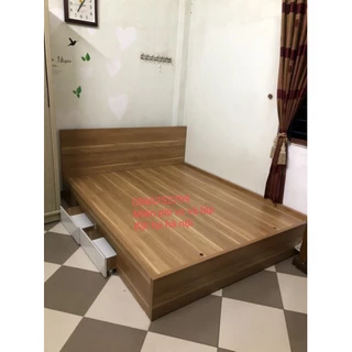 Giường ngủ gỗ 1m8 x2m có 2 ngăn kéo - màu 195