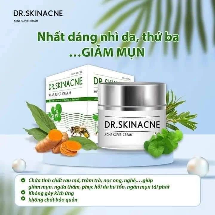 Kem Giảm Mụn Ngừa Thâm Dr Skinacne Căng Bóng Da CHính Hãng