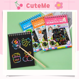 Sổ Ma Thuật Cạo Vẽ cầu vồng quà tặng học sinh đồ chơi giải trí cho bé Cuteme