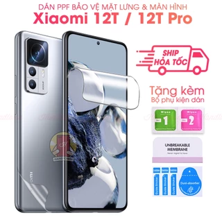 Miếng dán màn hình PPF film bảo vệ Xiaomi 12T / 12T Pro 5G dán mặt lưng chống vân cường lực dẻo handtown