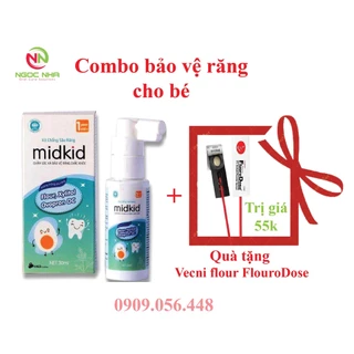 [KÈM QUÀ TẶNG] Xịt chống sâu răng MIDKID cho bé từ 1 tuổi giúp làm sạch và bảo vệ men răng, giảm mảng bám, ố vàng