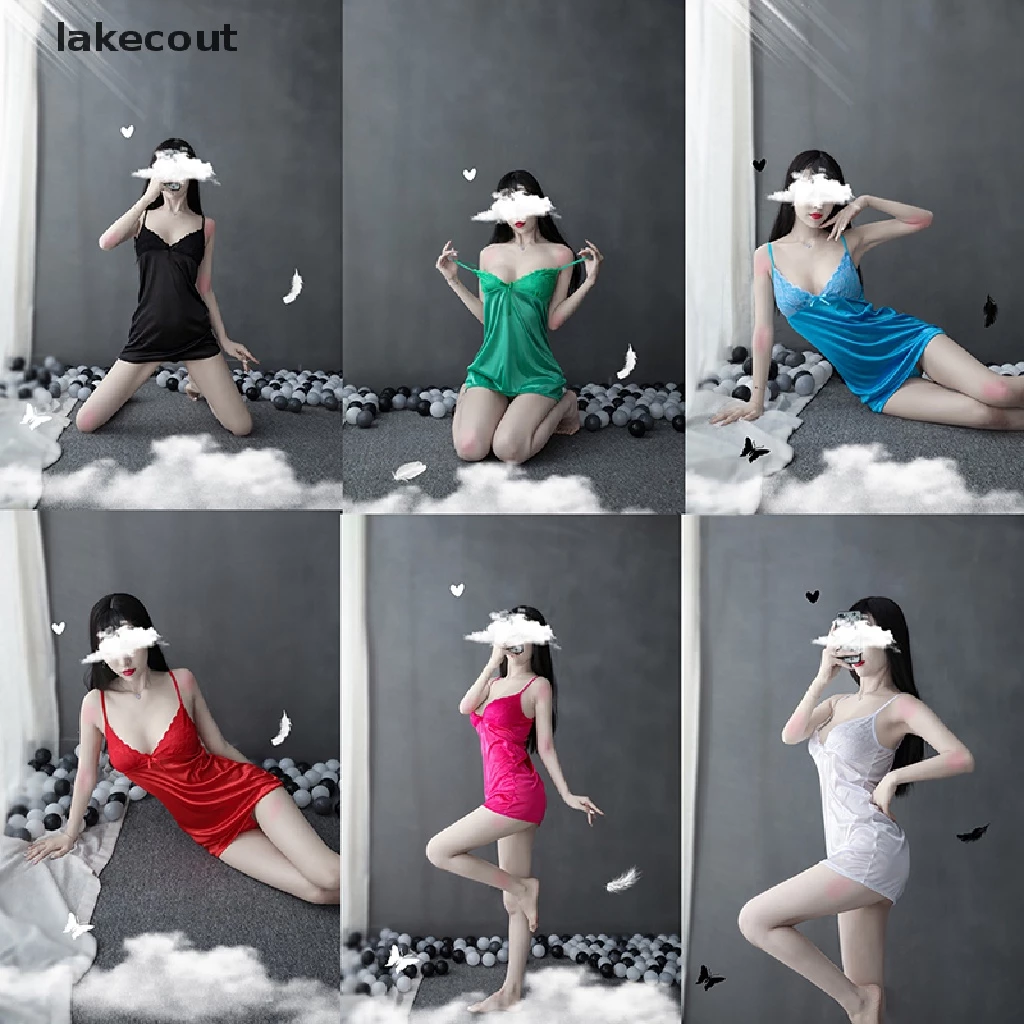 {lakecout} Đồ ngủ Ren Xuyên Thấu Gợi Cảm Phong Cách Âu Mỹ