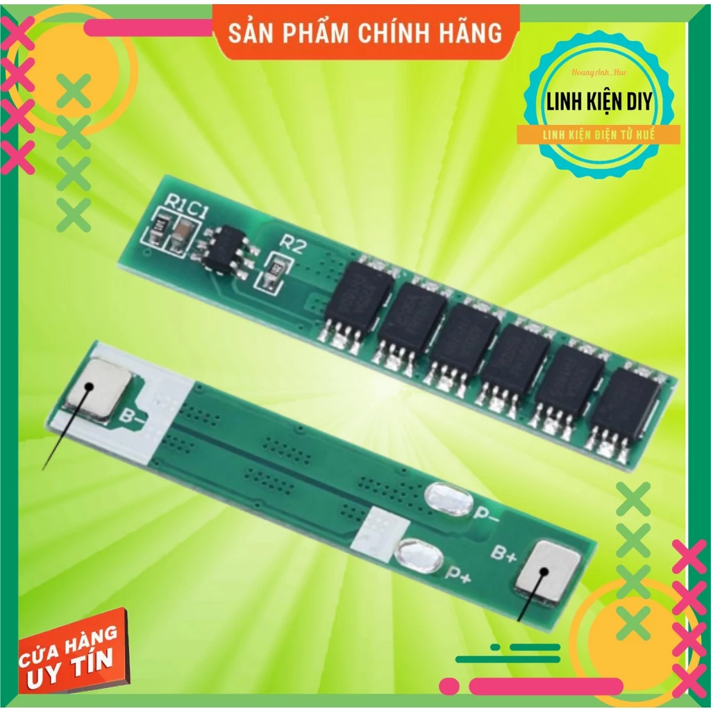 [S046] Mạch bảo vệ pin 1S 12A - 3.7V Mạch 1A1 6 mos 1 mos