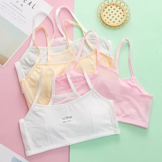 Áo ngực/ áo lá học sinh thoáng khí không kèm mút, 2 lớp cotton xinh xắn