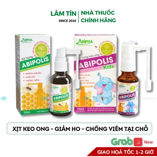 Xịt họng keo ong abipolis cho trẻ em và người lớn - hết ho, hỗ trợ giảm viêm họng tại chỗ abipha