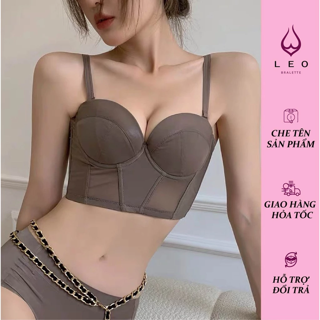 Áo lót bra corset cup ngực mềm có gọng bralette sexy có thanh định hình 9981 [Leo Bralette]