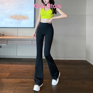 Quần Ống Loe Cạp Cao Nữ Khóa Sau Mẫu Legging Dài Ôm Body Vải Dày Dặn Co Giãn Madela, Legging Ống Loe Nữ Lưng Cao QOL06