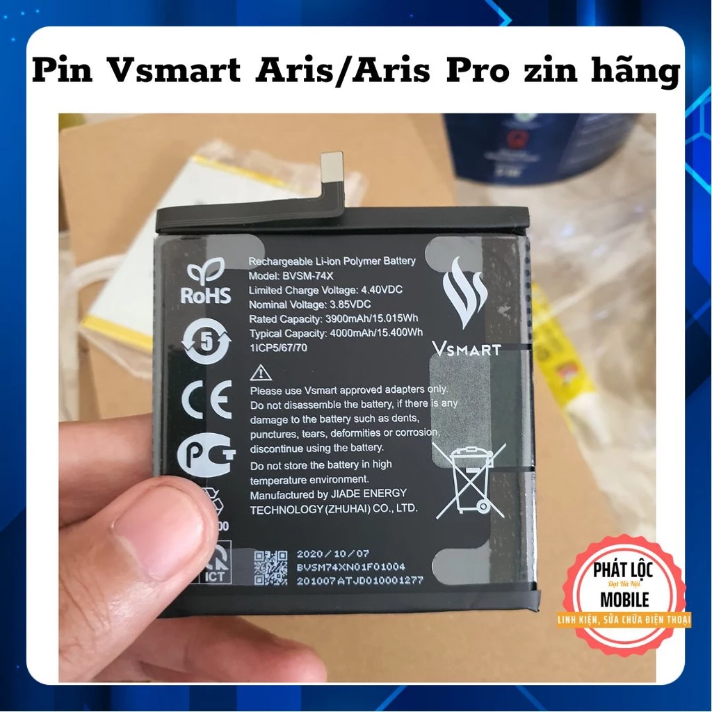 Pin Vsmart Aris/ Aris Pro zin chính hãng, dung lượng 4000mAh, BVSM 74X, Bảo hành 3 tháng