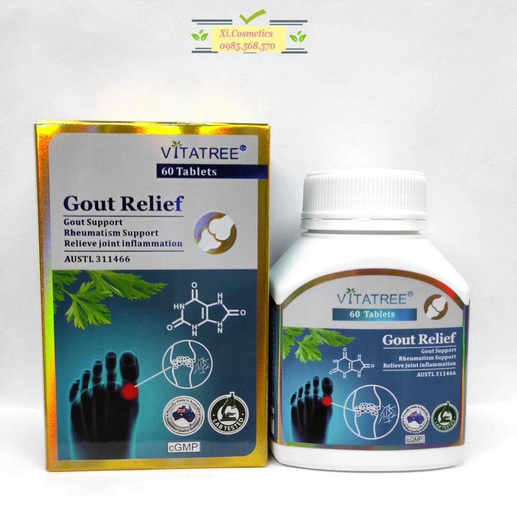 Viên Uống Hỗ Trợ Giảm Triệu Chứng Gout -  VITATREE GOUT RELIEF 60 Viên HÀNG ÚC CHÍNH HÃNG