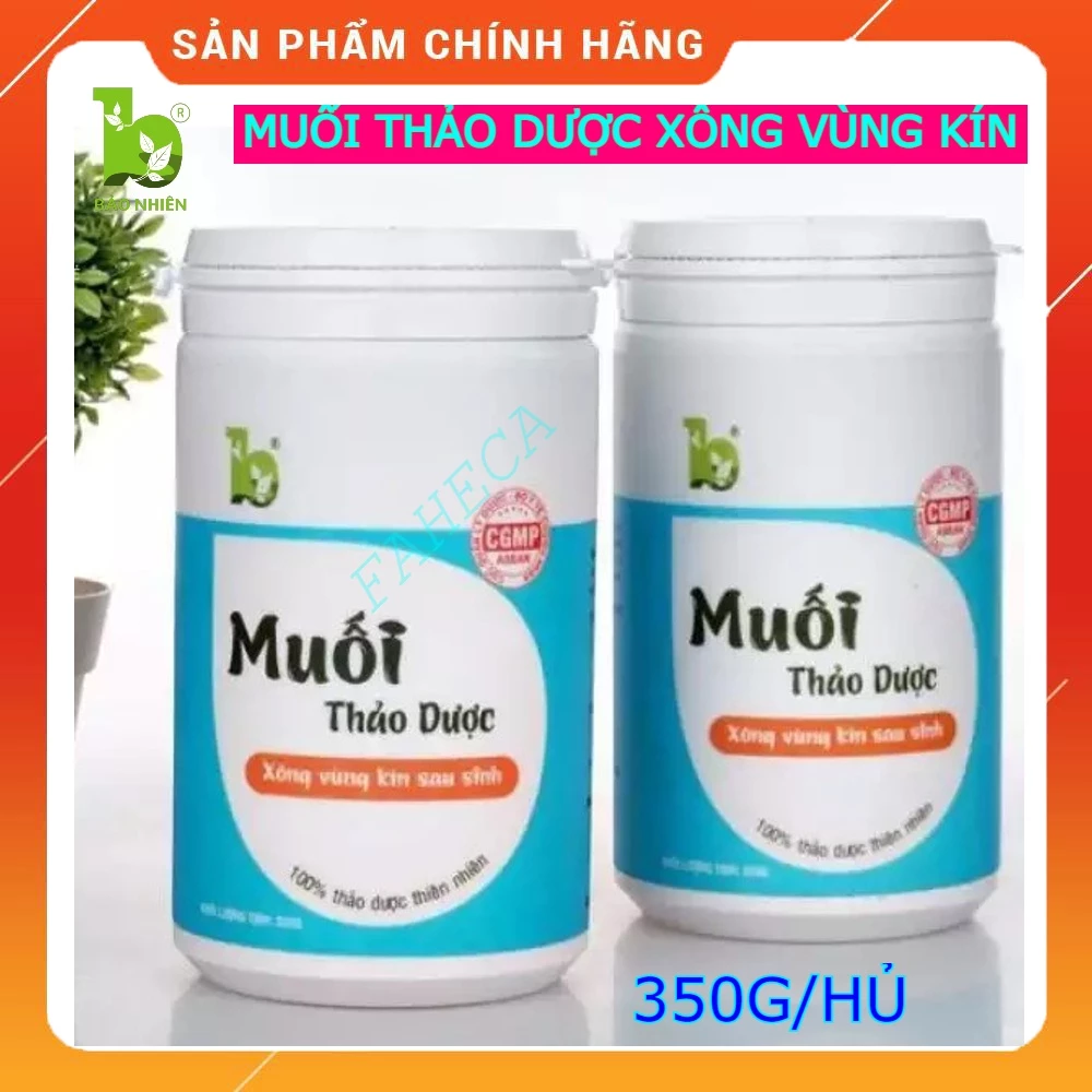 Muối thảo dược xông hơ vùng kín sau sinh BẢO NHIÊN 350G - Khử mùi bà đẻ, se khít, mau lành vết thương - Chính hãng