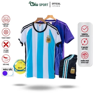 Quần áo bóng đá Gấu Sport vải thun lạnh cao cấp, co dãn 4 chiều ĐT QG - JP ARGENTINA