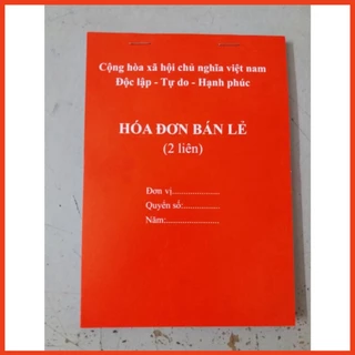 Hóa đơn bán lẻ 2 liên cacbon A5, loại dày đại 100 tờ, có rãnh xé