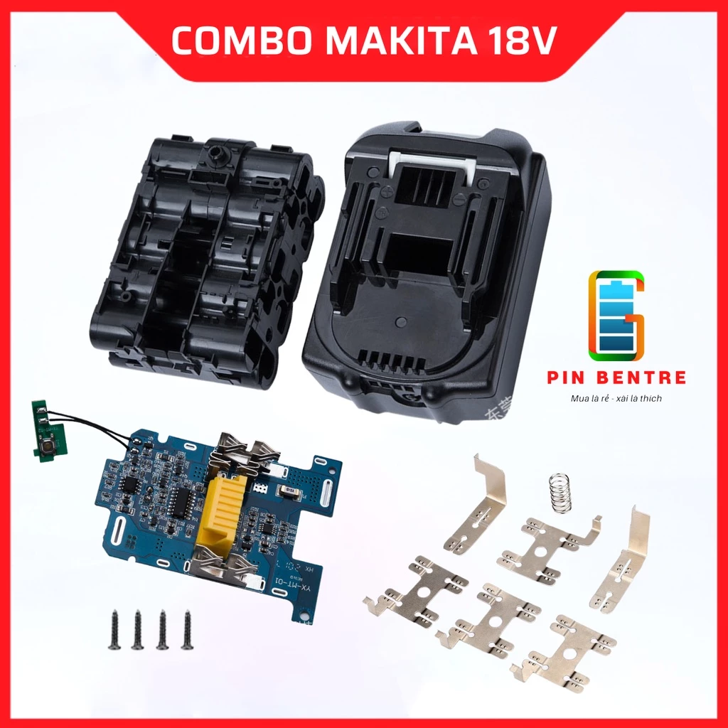 Combo Vỏ và Mạch Makitaa 5S2P 18v/21v nhận sạc Zin có báo Pin ( Chưa Pin) [PBT247]