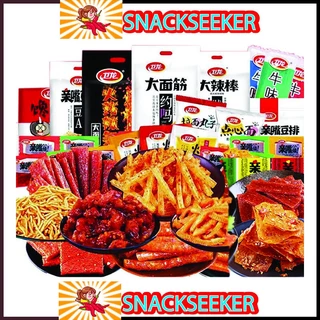 Tổng hợp các loại thanh cay, que cay, tăm cay Hồ Nam ăn liền - SNACKSEEKER - Combo đồ ăn vặt Trung Quốc