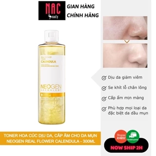 Toner Hoa Cúc Làm Dịu Da, Siêu Cấp Ẩm Cho Da Mụn Neogen Dermalogy Real Flower Toner CALENDULA 300ml