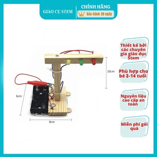 Đồ Chơi Khoa Học Stem Lắp Ráp Đèn Giao Thông Bằng Gỗ Diy