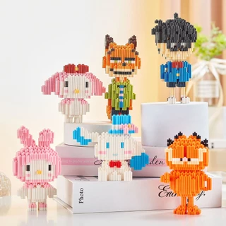 SANRIO Đồ Chơi Lắp Ráp Lego Hình Melody Cinnamon Hoạt Hình Dành Cho Bé Trai Và Bé Gái