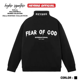 Áo sweater nỉ bông half zip HEYBRO / Sweater Unisex nam nữ 003