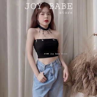 Áo ống mắc xích trơn basic JOY BABE 🦋🦋 thun co giãn 4 chiều, ống ngang ngực, ôm body tôn dáng, kiểu hot girl CROH16 -E