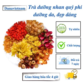 Set trà dưỡng nhan Quý Phi (táo thái lát, hoa cúc, kỳ tử, hoa hồng, nho khô, quất tắc, long nhãn)