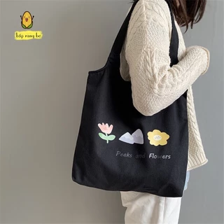 TÚI VẢI ĐEO VAI HÌNH NGỌN NÚI - TÚI TOTE CANVAS ULZZANG