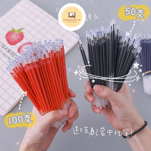 Combo 100 Ruột Bút,Ngòi Bút Bi Nước Thay Thế Tiện Dụng Đầu 0.5mm.(2 Đầu To/ Đầu Kim)