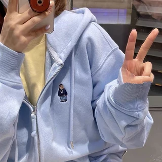 Áo hoodie PEWARN có khóa kéo thời trang thu đông 2022 oversize