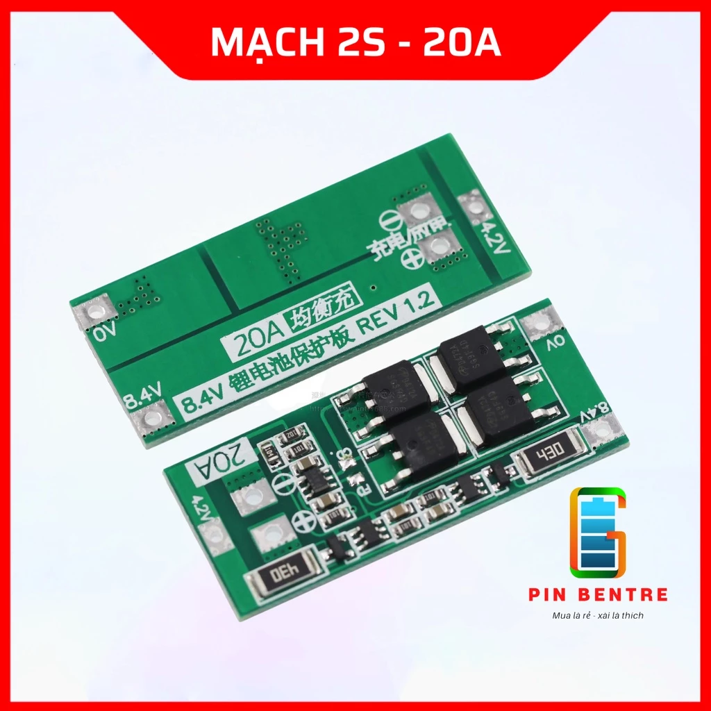 Mạch 2S - 20A Sạc và Bào Vệ Pin Li-ion 3.7V có cân bằng [PBT247]