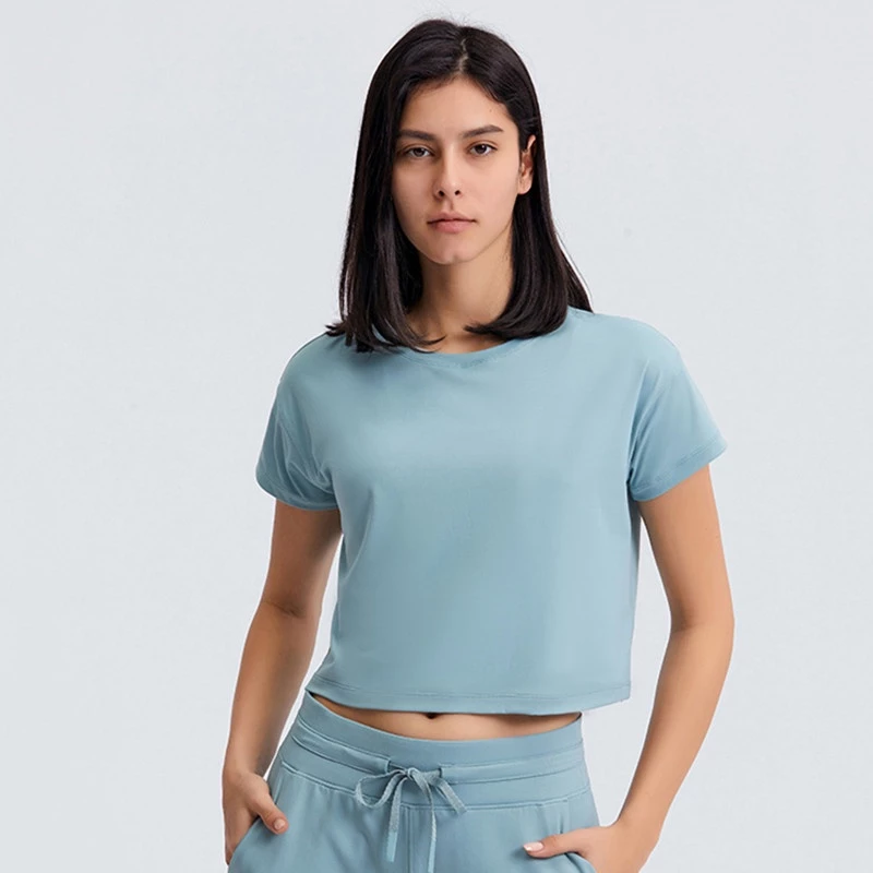 [L.circle] Làm mát nhanh Làm mát tập thể dục Tập thể dục Thể thao thoáng khí Yoga Crop Top