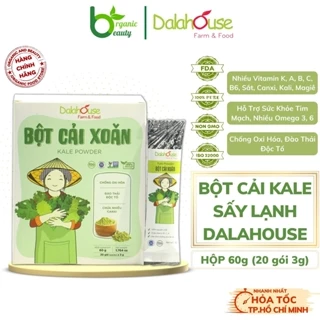 Bột Cải Xoăn - Cải Kale Dalahouse - Bột Cải Xoăn Hữu Cơ Nguyên Chất Sấy Lạnh Dalahouse  - Hộp 60g