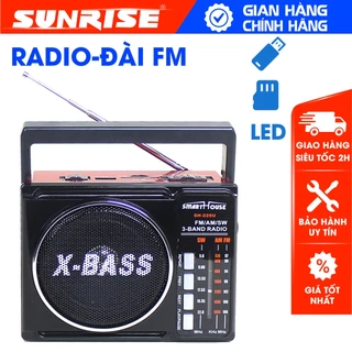 Radio mini nghe đài FM bắt sóng khỏe, Loa đài nghe nhạc hỗ trợ MP3, Thẻ nhớ, USB SH-229U