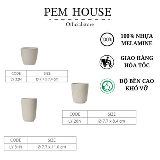 Ly Nhựa Melamine Nhám Nâu Nhiều Size