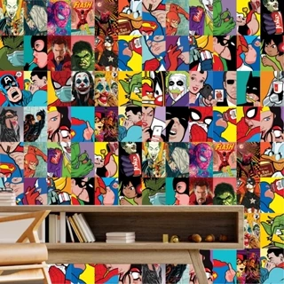 50 Tờ Tranh Decal Dán Tường Poster Marvel Pop Art Chống Nước decor góc học tập, phòng ngủ, quán. PT08