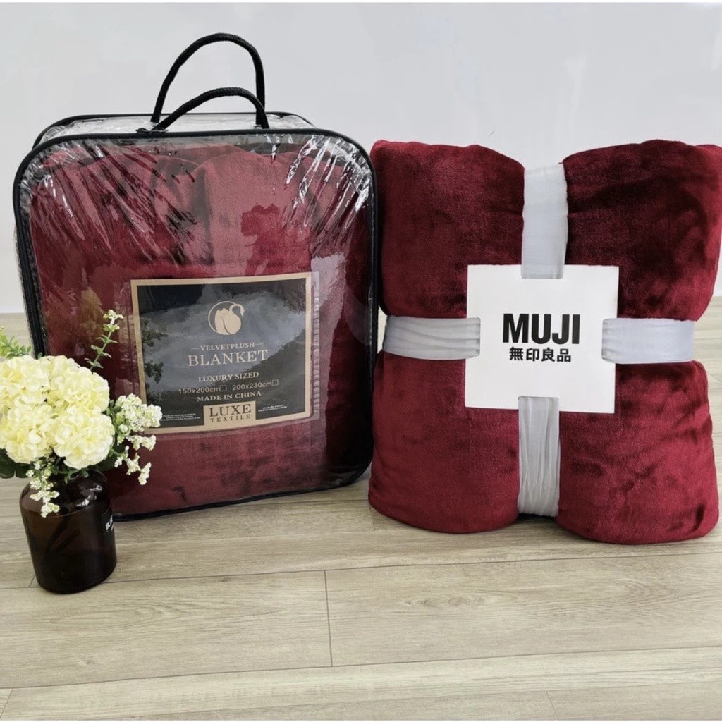 Chăn lông tuyết Muji siêu mềm mịn, chăn lông tuyết cao cấp [giadung_hang]