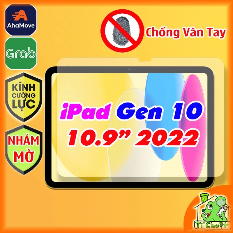[Nhám Chống Vân Tay-Ảnh Thật] Kính CL iPad GEN 10 2022 10.9" Cường Lực Chống Va Đập
