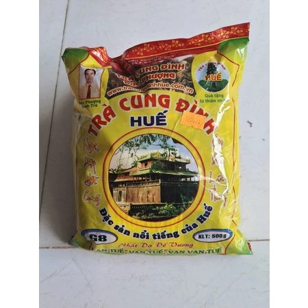 1 Kg Trà Cung Đình Huế  gồm 2 Gói 500gram - Trà cung đình Huế Đức Phượng màu vàng