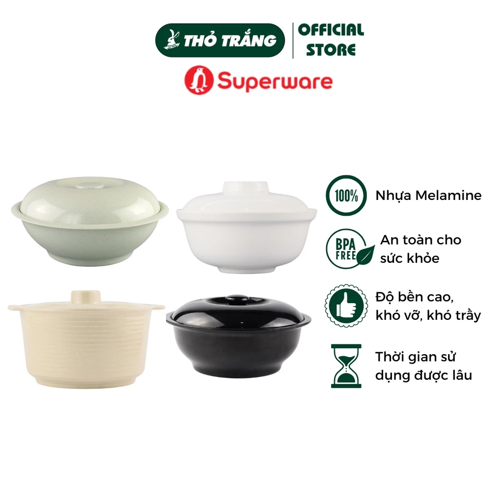 Thố Cơm, Thố Canh Có Nắp Nhựa Melamine Superware Thái Lan