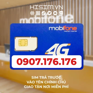 Sim TAXI Mobifone, đầu số cổ 0907.176.176 sim trả trước vào tên chính chủ | HiSim.VN