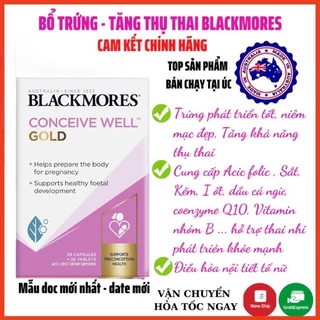 [Hàng ÚC] Blackmores Conceive Well Gold - Viên uống tăng khả năng thụ thai, bổ trứng 56 viên date mới